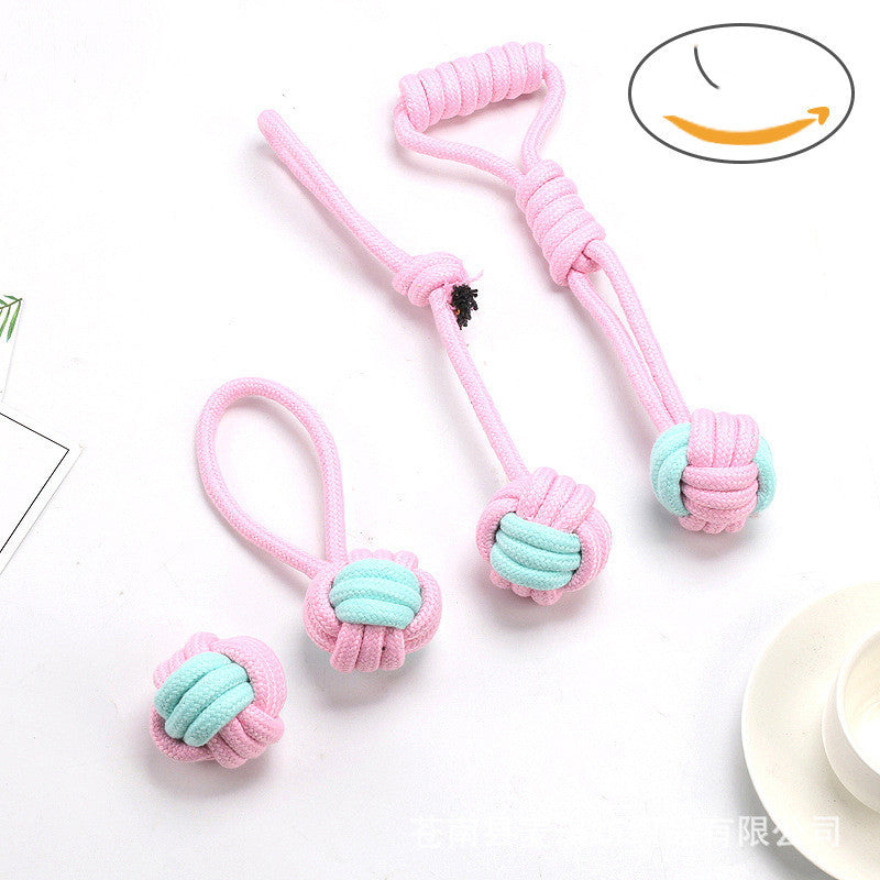 KFX-2218557 Cotton Rope Pet Toy Set for Dogs and Cats - Bite-Resistant Molar Cleaning Toys