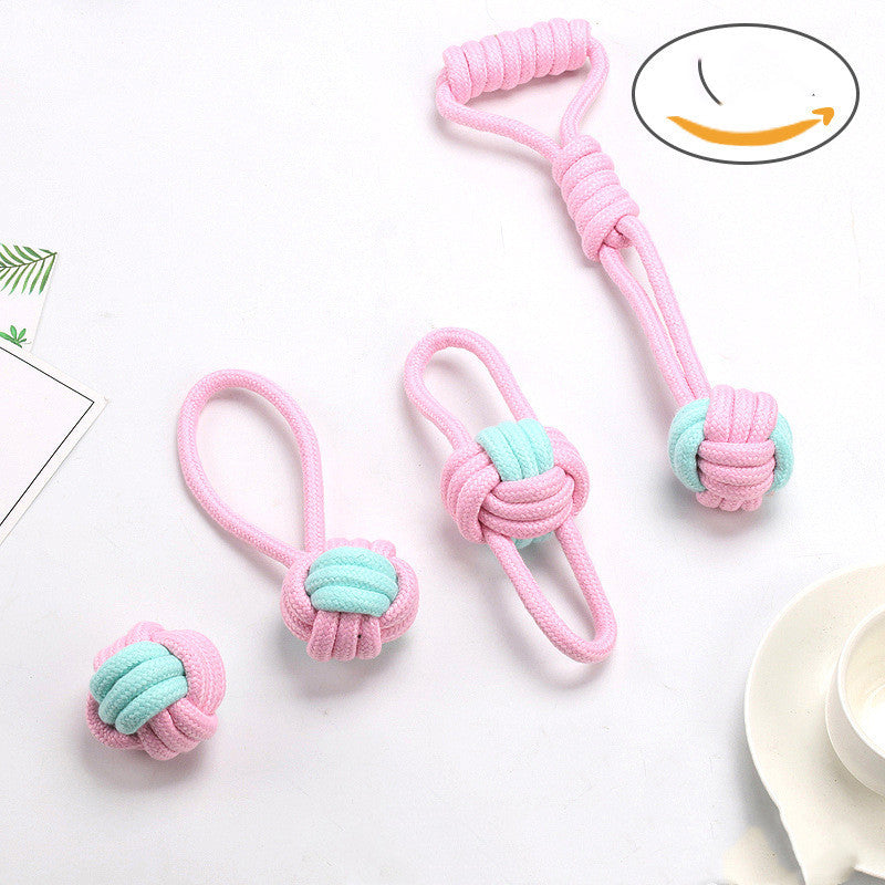 KFX-2218557 Cotton Rope Pet Toy Set for Dogs and Cats - Bite-Resistant Molar Cleaning Toys