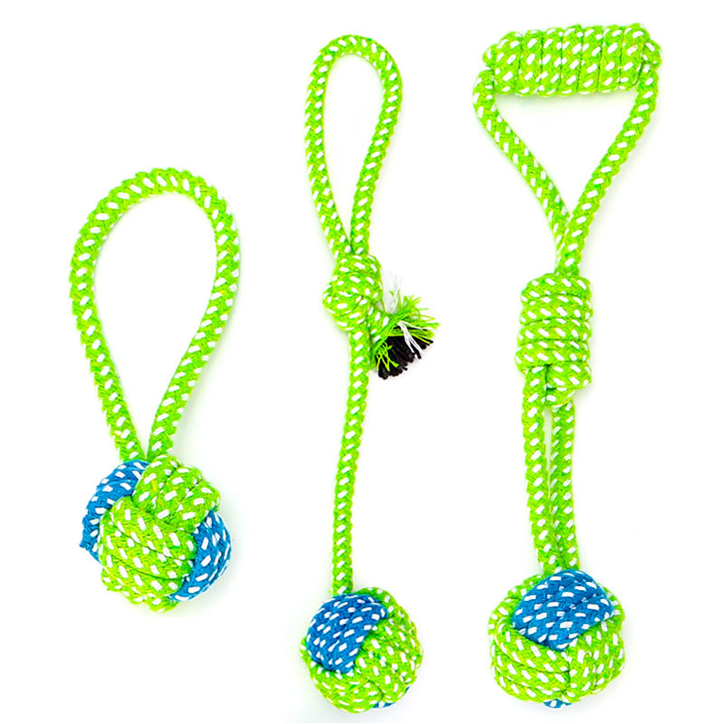 KFX-2218557 Cotton Rope Pet Toy Set for Dogs and Cats - Bite-Resistant Molar Cleaning Toys