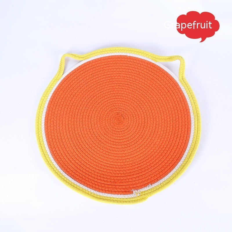 KFX-2219581 Four Seasons Universal Cat Cushion Mat - 50cm Diameter, Multiple Fruit Designs