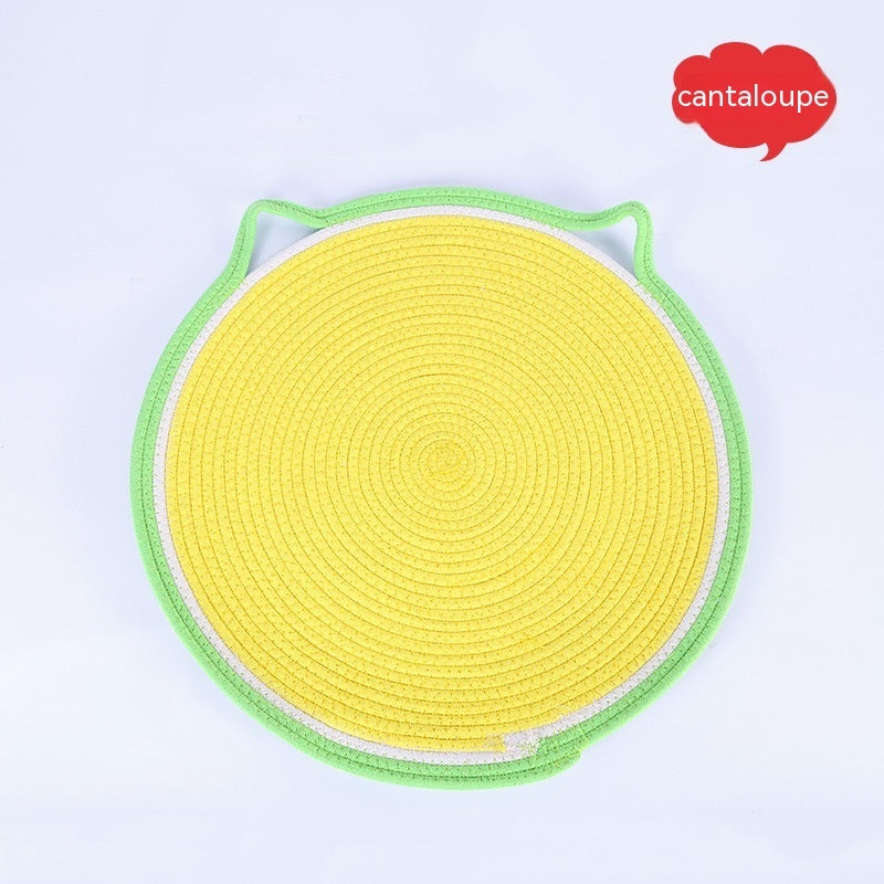 KFX-2219581 Four Seasons Universal Cat Cushion Mat - 50cm Diameter, Multiple Fruit Designs
