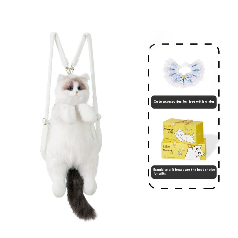 KFX-2219965 Charming Plush Ragdoll Cat Doll with Multifunctional Design in Soft Colors