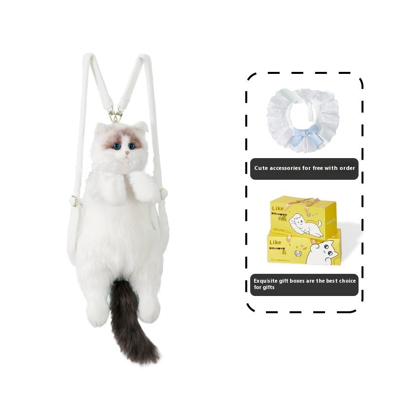 KFX-2219965 Charming Plush Ragdoll Cat Doll with Multifunctional Design in Soft Colors