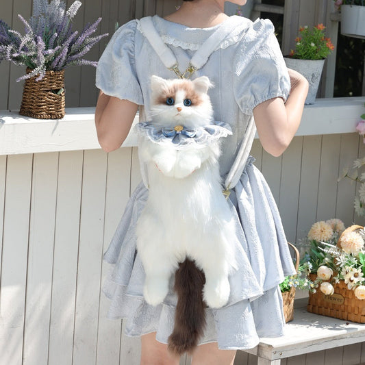 KFX-2219965 Charming Plush Ragdoll Cat Doll with Multifunctional Design in Soft Colors