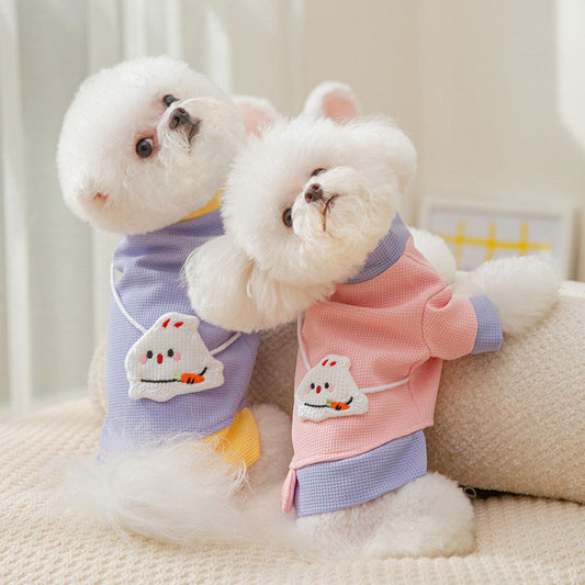 KFX-2222269 Cozy Cartoon Bear Pet Hoodie for Small Dogs - Lightweight & Stylish Pullover Design