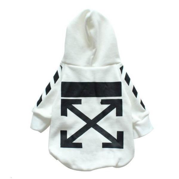 KFX-2222781 Cozy Fleece Puppy Sweater in Black and White with Drawstring Options