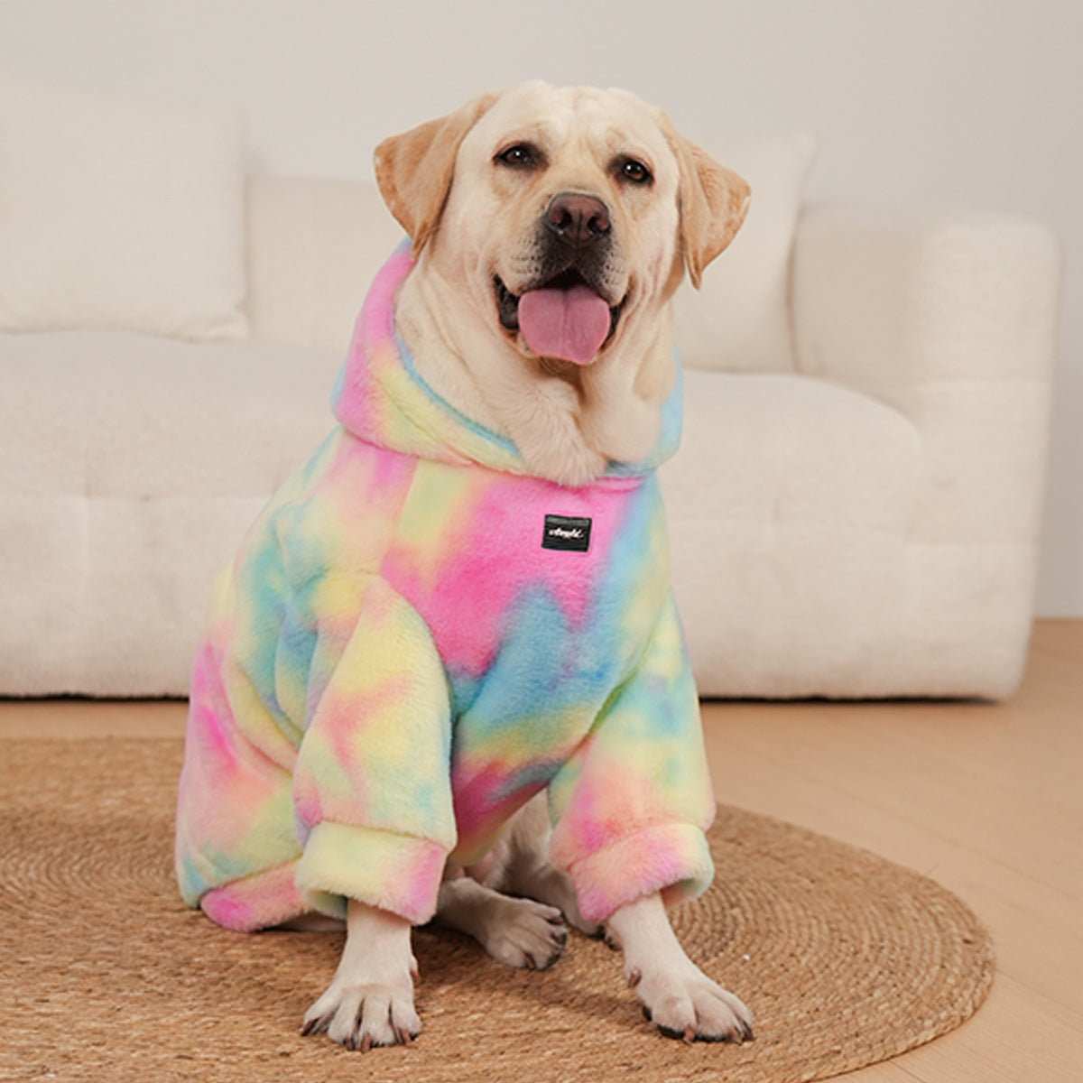 KFX-2223293 Multicolor Tie-Dye Rabbit Fur Dog Sweater in Sizes XL to 10XL