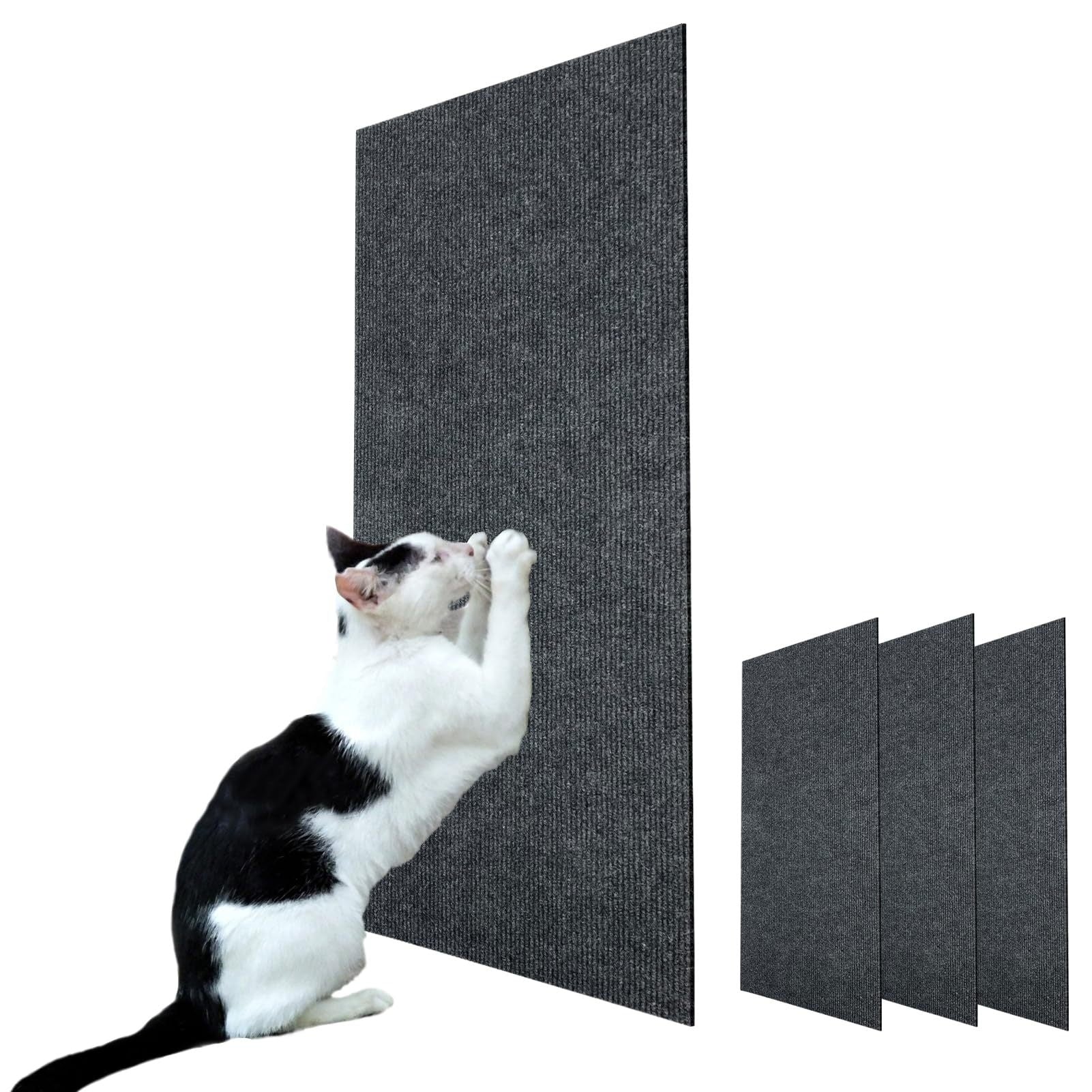 KFX-2223677 Self-Adhesive Wear-Resistant Cat Scratching Pad in Dark Gray, Creamy White, and Light Gray, Available in Multiple Sizes