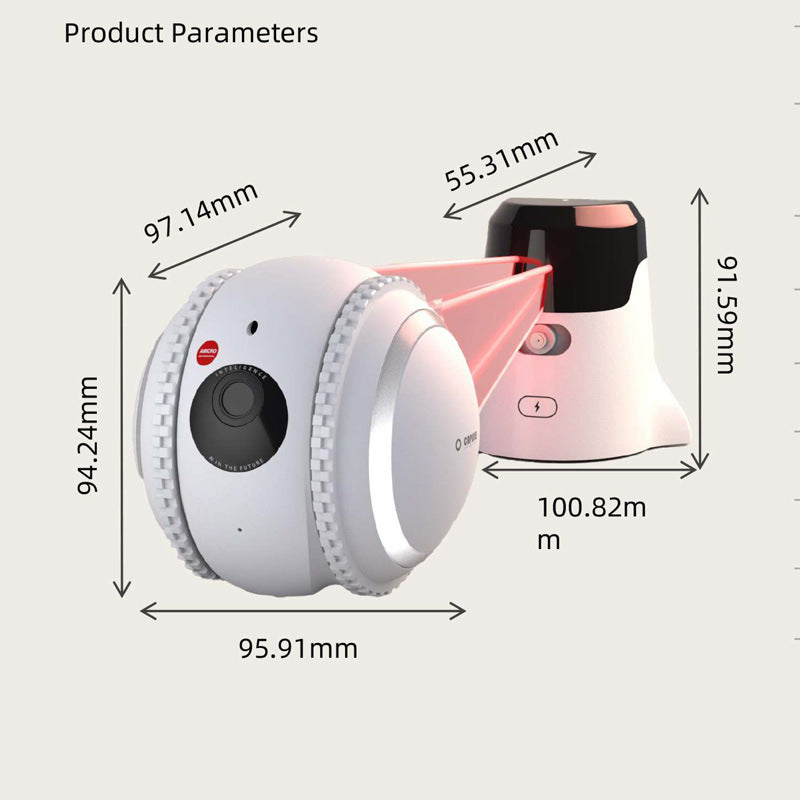 KFX-2224317 White Cat Toy Robot with Automatic Recharge Feature for Pet Monitoring