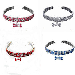 KFX-2225469 Stylish Mixed Color Diamond Pattern Pet Collar for Dogs and Cats, Elastic Design, Four Seasons Use