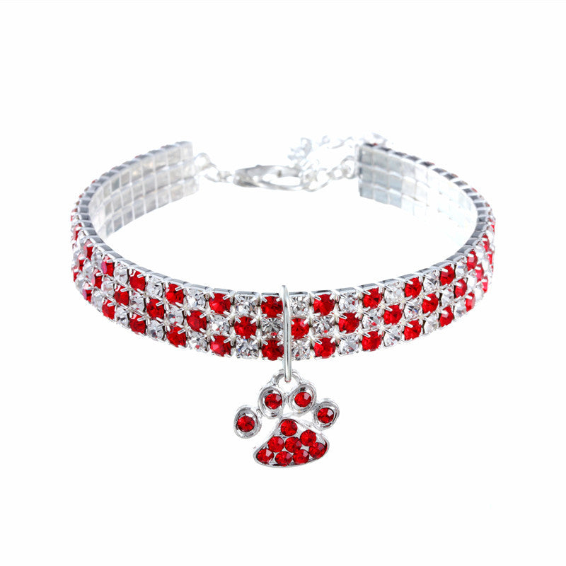 KFX-2225469 Stylish Mixed Color Diamond Pattern Pet Collar for Dogs and Cats, Elastic Design, Four Seasons Use