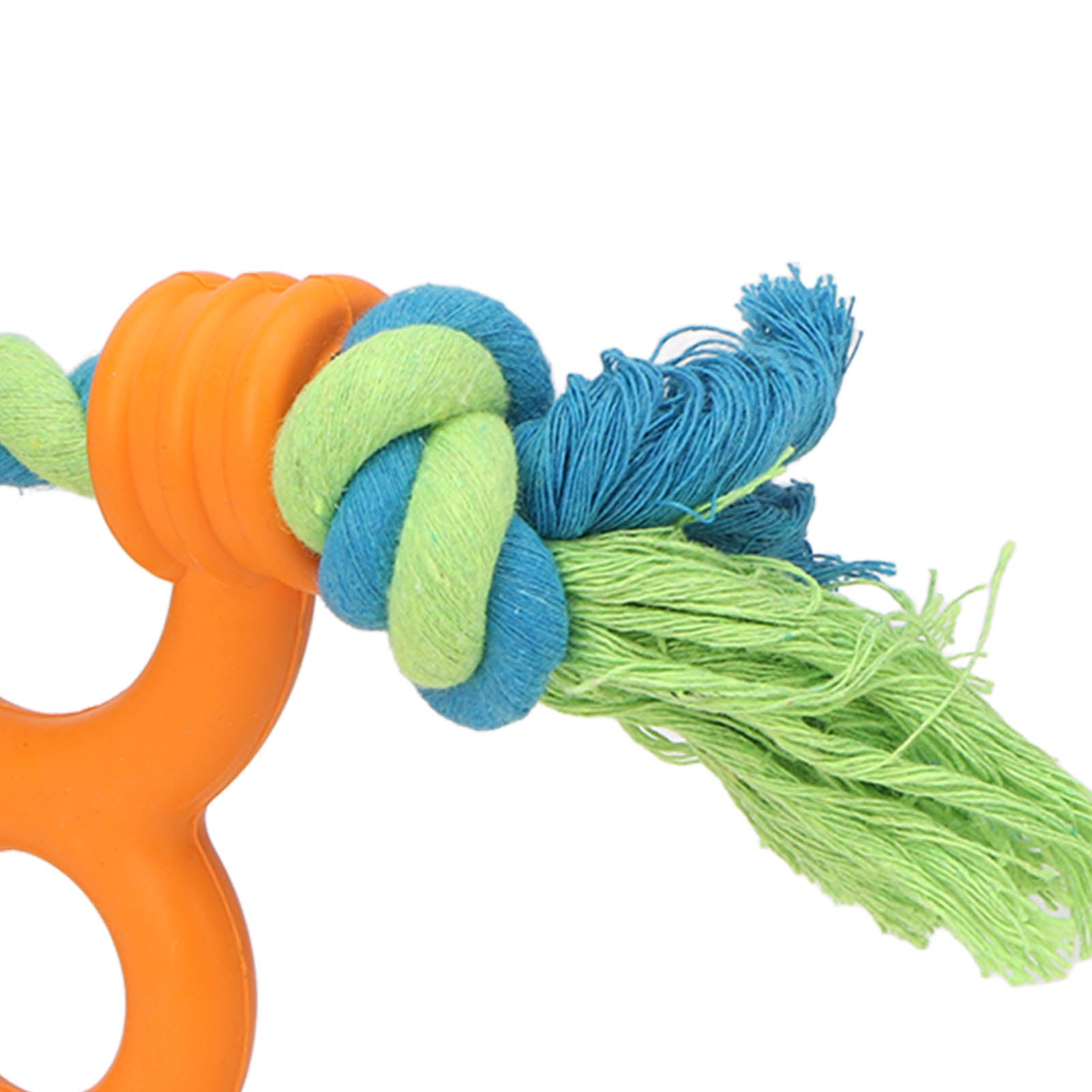 KFX-2226109 Durable Cotton Rope Dog Chew & Teething Ring with Soft Rubber for Dental Care and Interactive Play