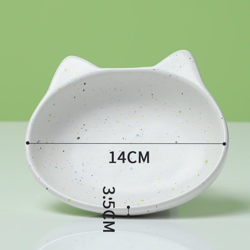 KFX-2229437 Elevated Cat Ceramic Slow Food Bowl with Neck Guard - Various Styles Available