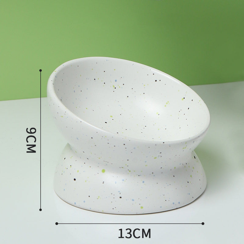 KFX-2229437 Elevated Cat Ceramic Slow Food Bowl with Neck Guard - Various Styles Available