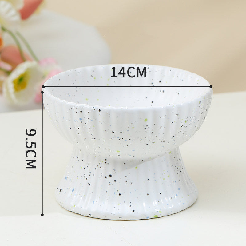 KFX-2229437 Elevated Cat Ceramic Slow Food Bowl with Neck Guard - Various Styles Available