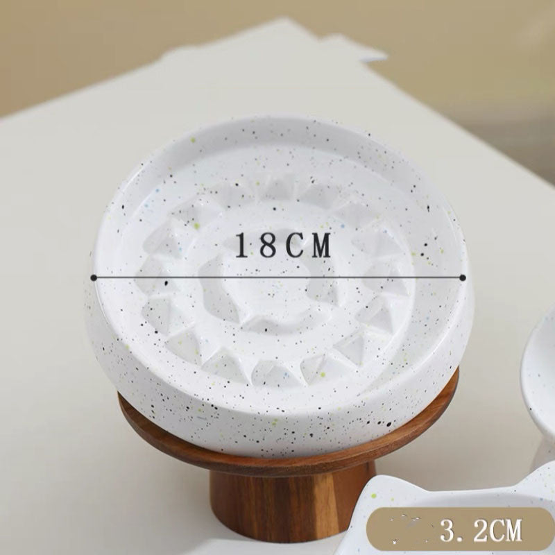 KFX-2229437 Elevated Cat Ceramic Slow Food Bowl with Neck Guard - Various Styles Available