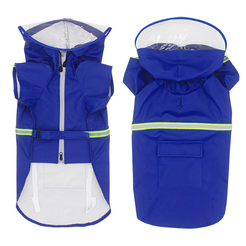 KFX-2229821 Hooded Windproof and Reflective Raincoat for Pets - Casual Style in Yellow, Blue, Pink, and Orange