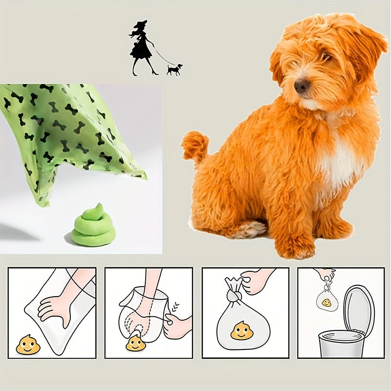 KFX-2230717 Biodegradable Dog Waste Bags with Dispenser - Thick and Leak-Proof Poop Bags for Pet Clean-Up, 15 Count Per Roll