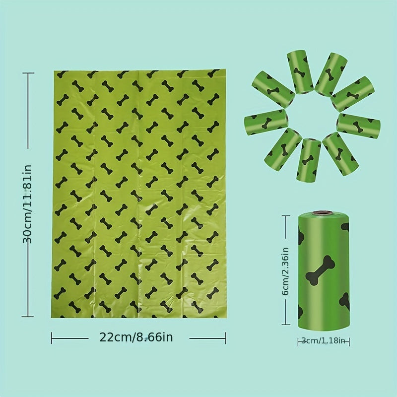 KFX-2230717 Biodegradable Dog Waste Bags with Dispenser - Thick and Leak-Proof Poop Bags for Pet Clean-Up, 15 Count Per Roll