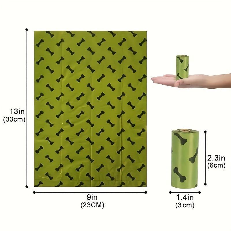 KFX-2230717 Biodegradable Dog Waste Bags with Dispenser - Thick and Leak-Proof Poop Bags for Pet Clean-Up, 15 Count Per Roll