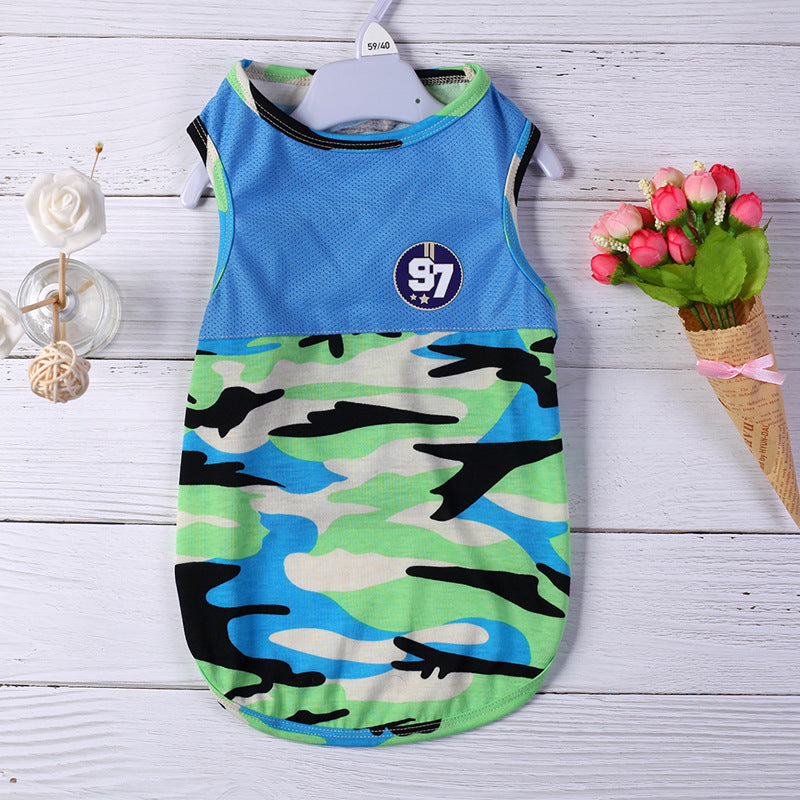 KFX-2231613 Summer Casual Dog Vest - Lightweight Hollow Out Camouflage and Splicing Options