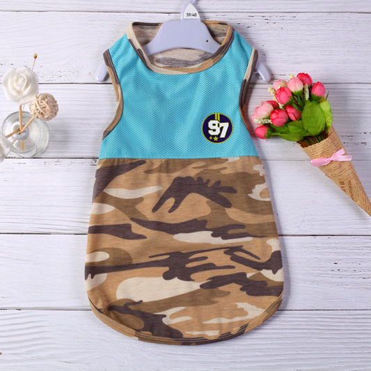KFX-2231613 Summer Casual Dog Vest - Lightweight Hollow Out Camouflage and Splicing Options