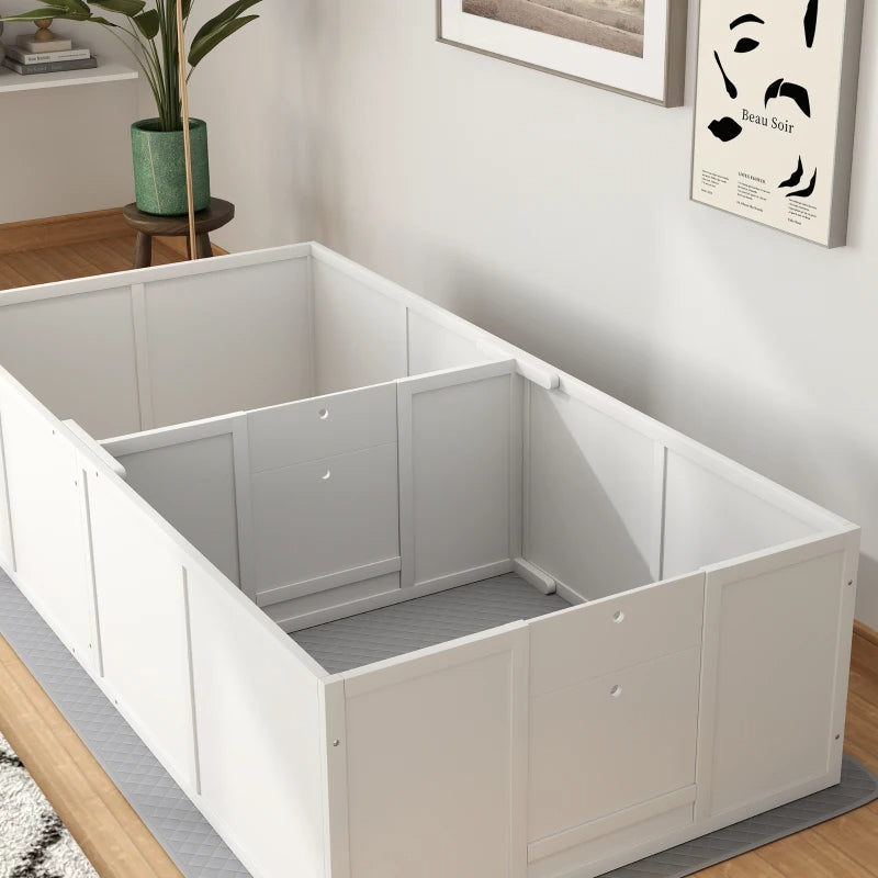 KFX-2234685 Whelping Box for Large Dogs with Waterproof Pad and Adjustable Entrance Door