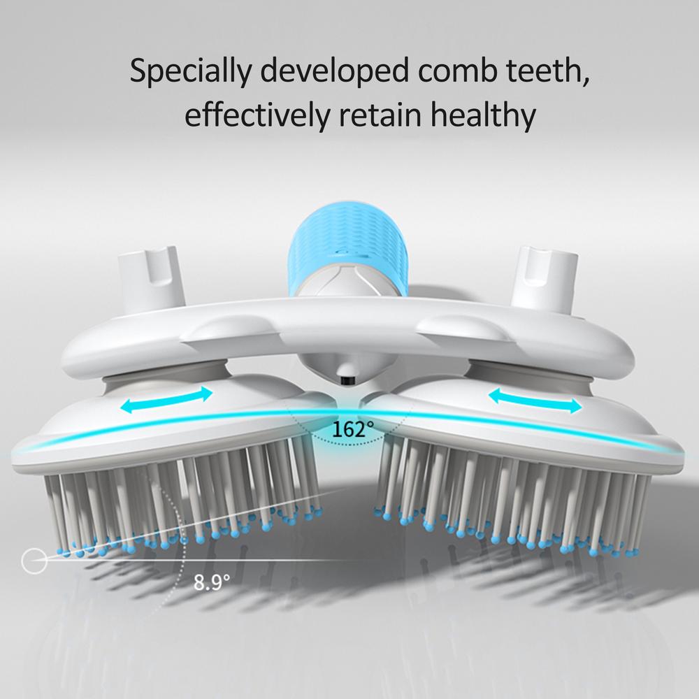 KFX-2234813 Double-Headed Negative Ion Pet Brush for Cats and Dogs with Self-Cleaning Feature