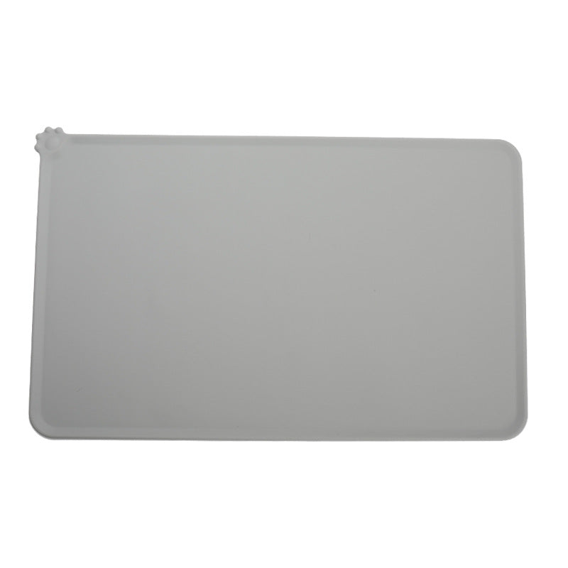 KFX-2235197 Waterproof Non-Slip Silicone Pet Bowl Mat - 48x30cm in Gray, Pink, or Black