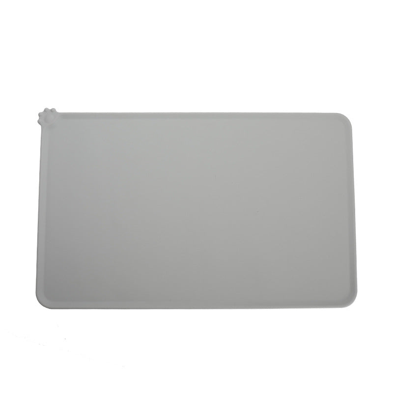 KFX-2235197 Waterproof Non-Slip Silicone Pet Bowl Mat - 48x30cm in Gray, Pink, or Black