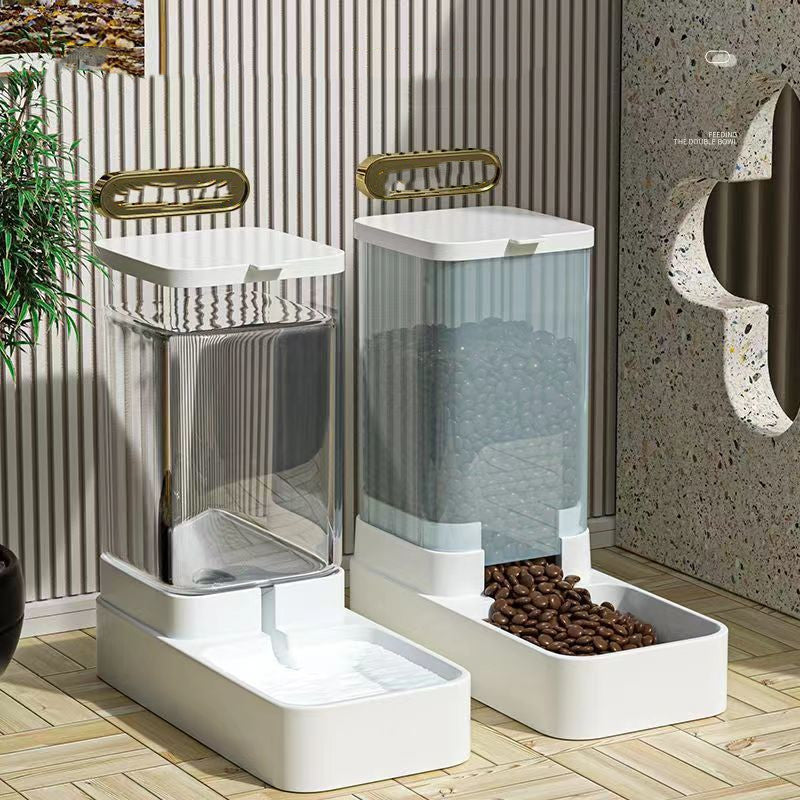 KFX-2239165 Large-Capacity Cat and Dog Water Dispenser and Automatic Feeder with Transparent Design