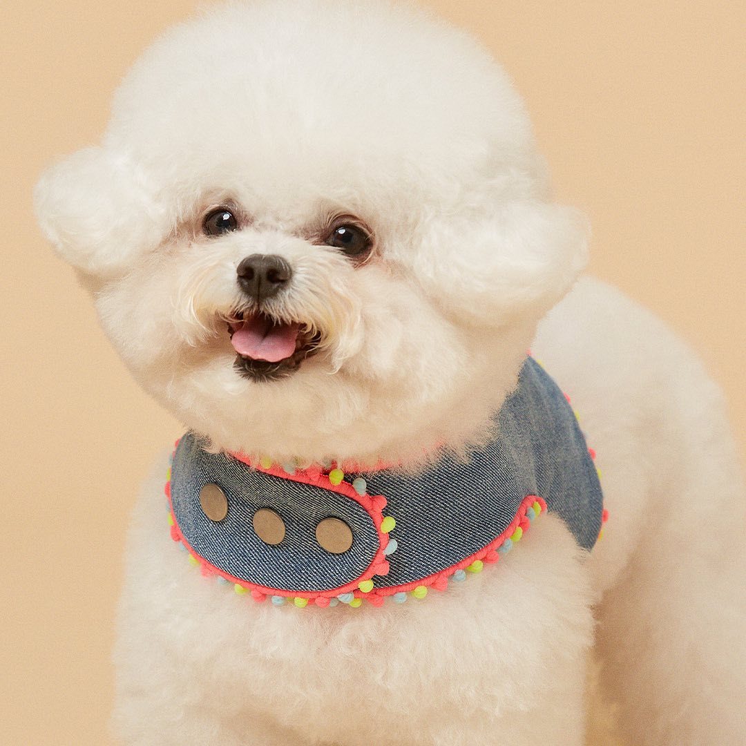KFX-2239549 Korean Style Dark Denim Chest Strap with Puppy Embroidery for All Seasons