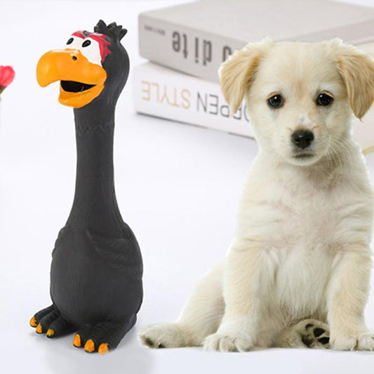 KFX-2239805 Bite-Resistant Dog Toy with Squeaking Chicken Sound - Natural Latex, Soft and Engaging Design