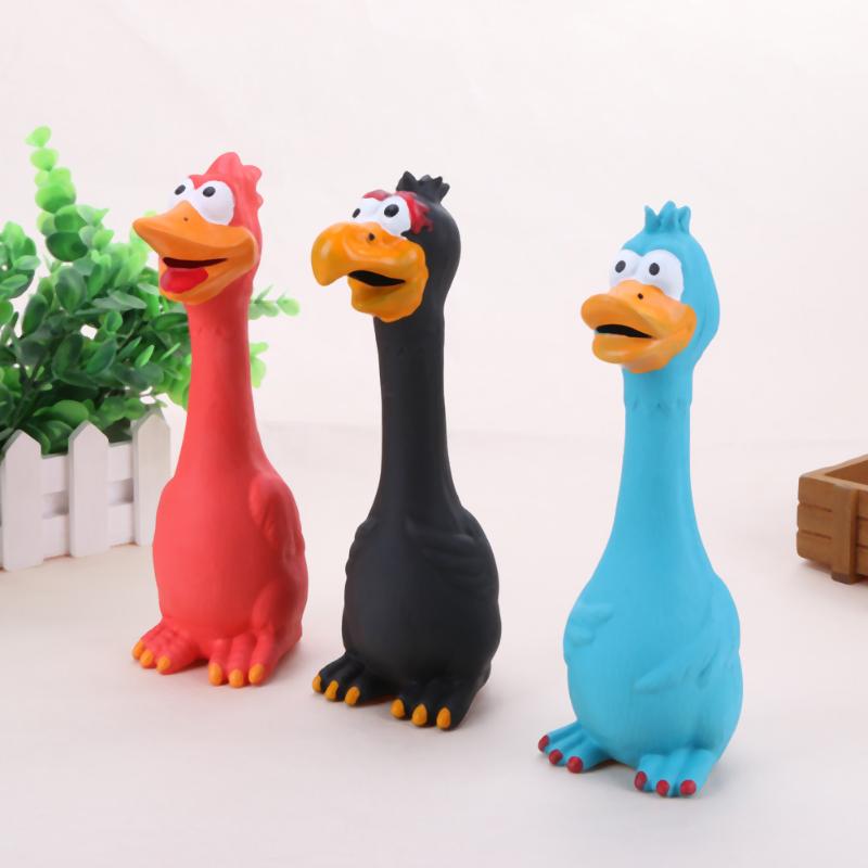 KFX-2239805 Bite-Resistant Dog Toy with Squeaking Chicken Sound - Natural Latex, Soft and Engaging Design