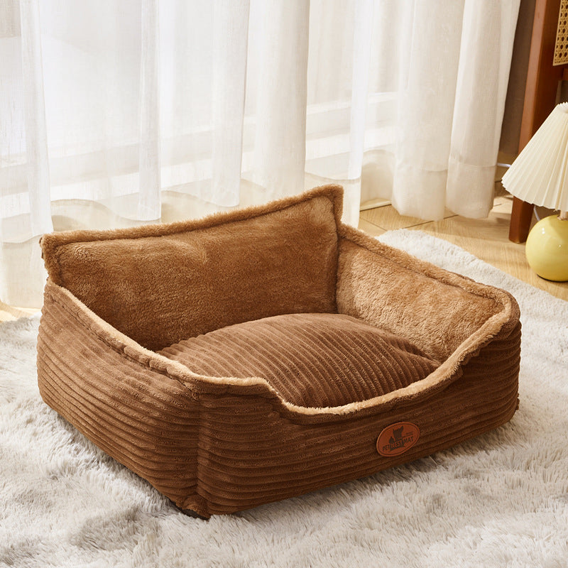 KFX-2242237 All-Season Removable Washable Dog Bed for Small to Medium Dogs with Cozy Cushion and Cat Nest