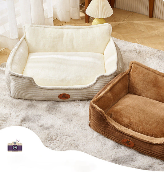 KFX-2242237 All-Season Removable Washable Dog Bed for Small to Medium Dogs with Cozy Cushion and Cat Nest