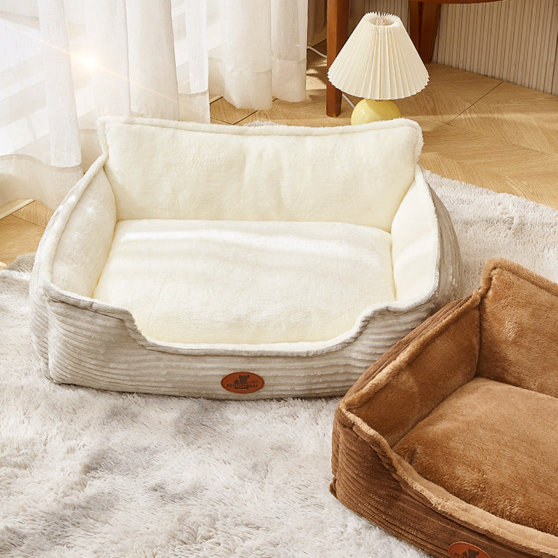 KFX-2242237 All-Season Removable Washable Dog Bed for Small to Medium Dogs with Cozy Cushion and Cat Nest