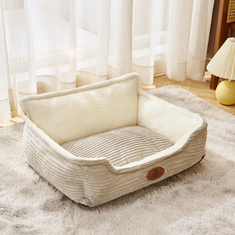 KFX-2242237 All-Season Removable Washable Dog Bed for Small to Medium Dogs with Cozy Cushion and Cat Nest