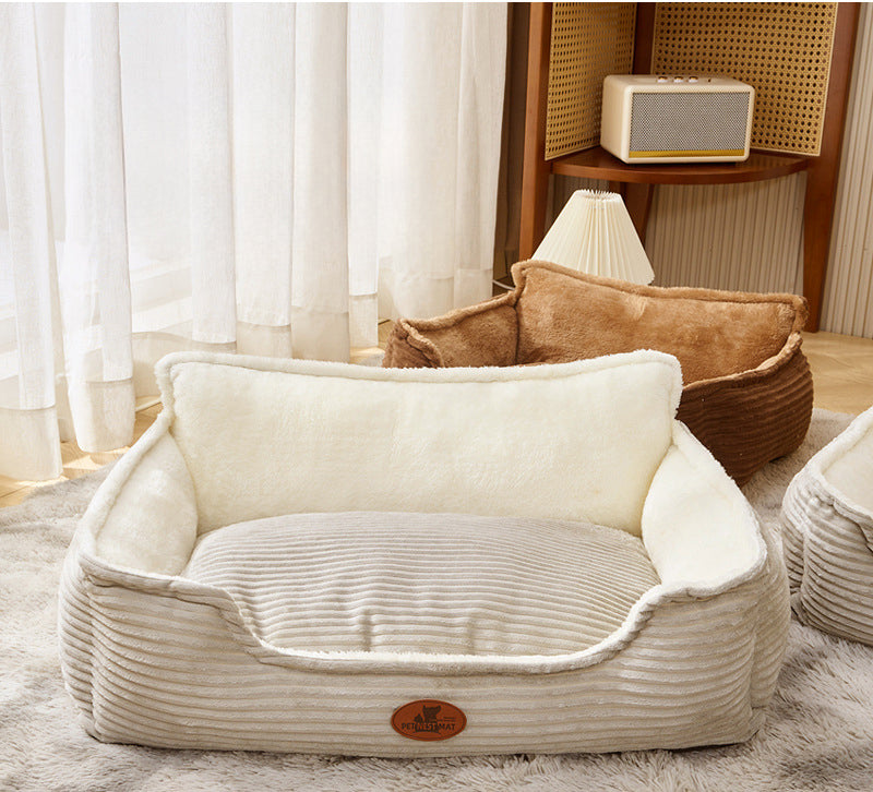 KFX-2242237 All-Season Removable Washable Dog Bed for Small to Medium Dogs with Cozy Cushion and Cat Nest