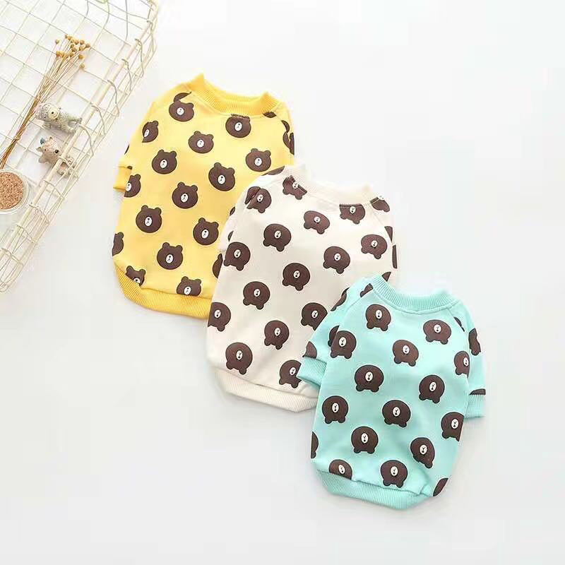 KFX-2243133 Casual Cotton Terry Dog T-Shirt in White and Yellow for Pet Comfort