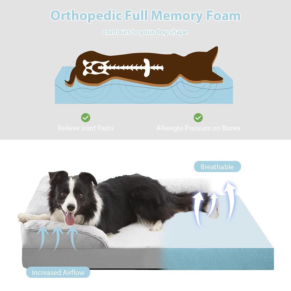 KFX-2243389 Waterproof Sofa Bed for Medium to Large Dogs and Cats - Comfortable Pet Nest with Soft Blanket