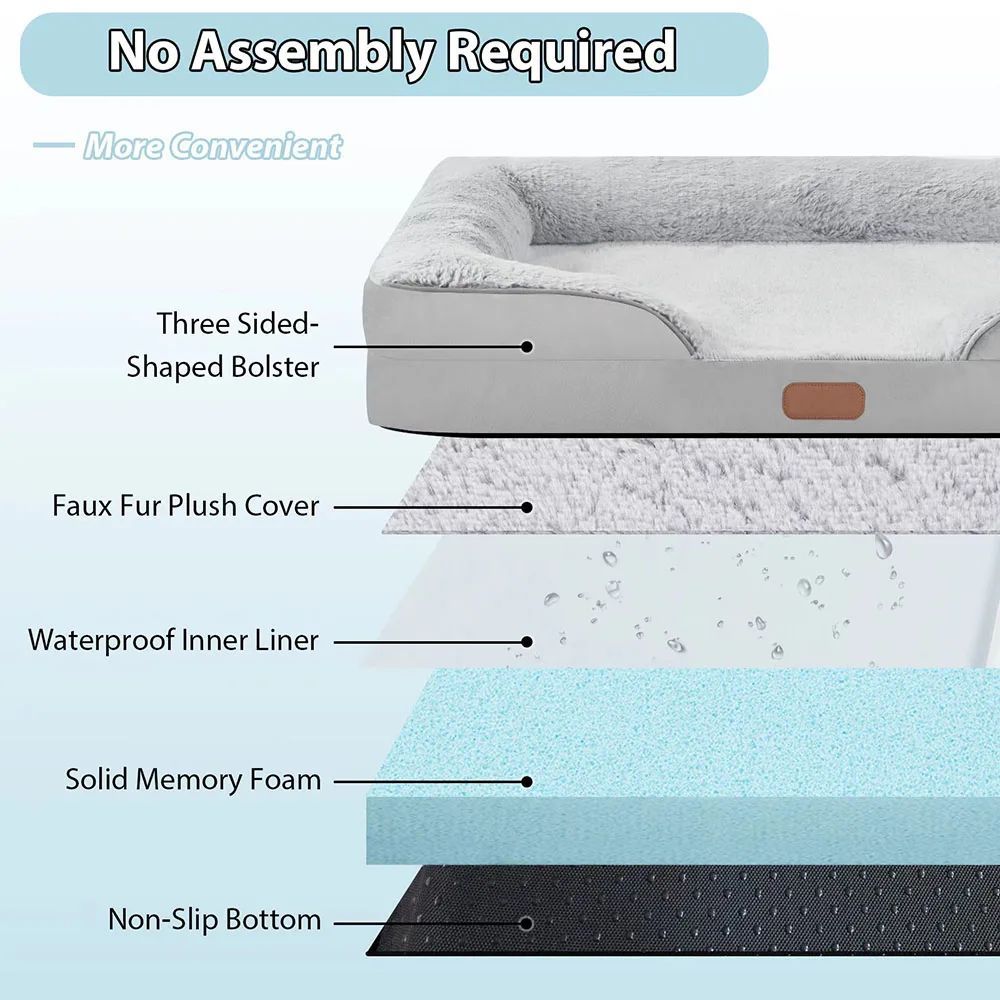 KFX-2243389 Waterproof Sofa Bed for Medium to Large Dogs and Cats - Comfortable Pet Nest with Soft Blanket