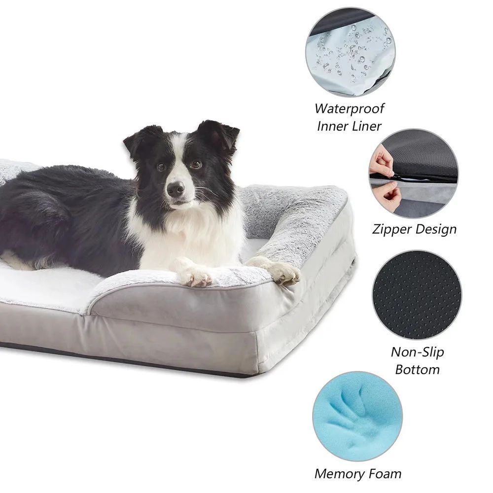 KFX-2243389 Waterproof Sofa Bed for Medium to Large Dogs and Cats - Comfortable Pet Nest with Soft Blanket