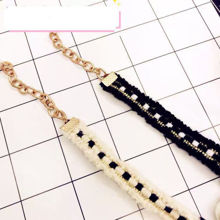 KFX-2246717 Fragrant Pearl Single Rope Dog Necklace - Cute Design in Black and Milky White, Multiple Sizes Available