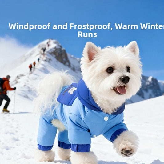 KFX-2249277 Winter Padded Snowsuit for Small and Medium Dogs with Hood and Pocket