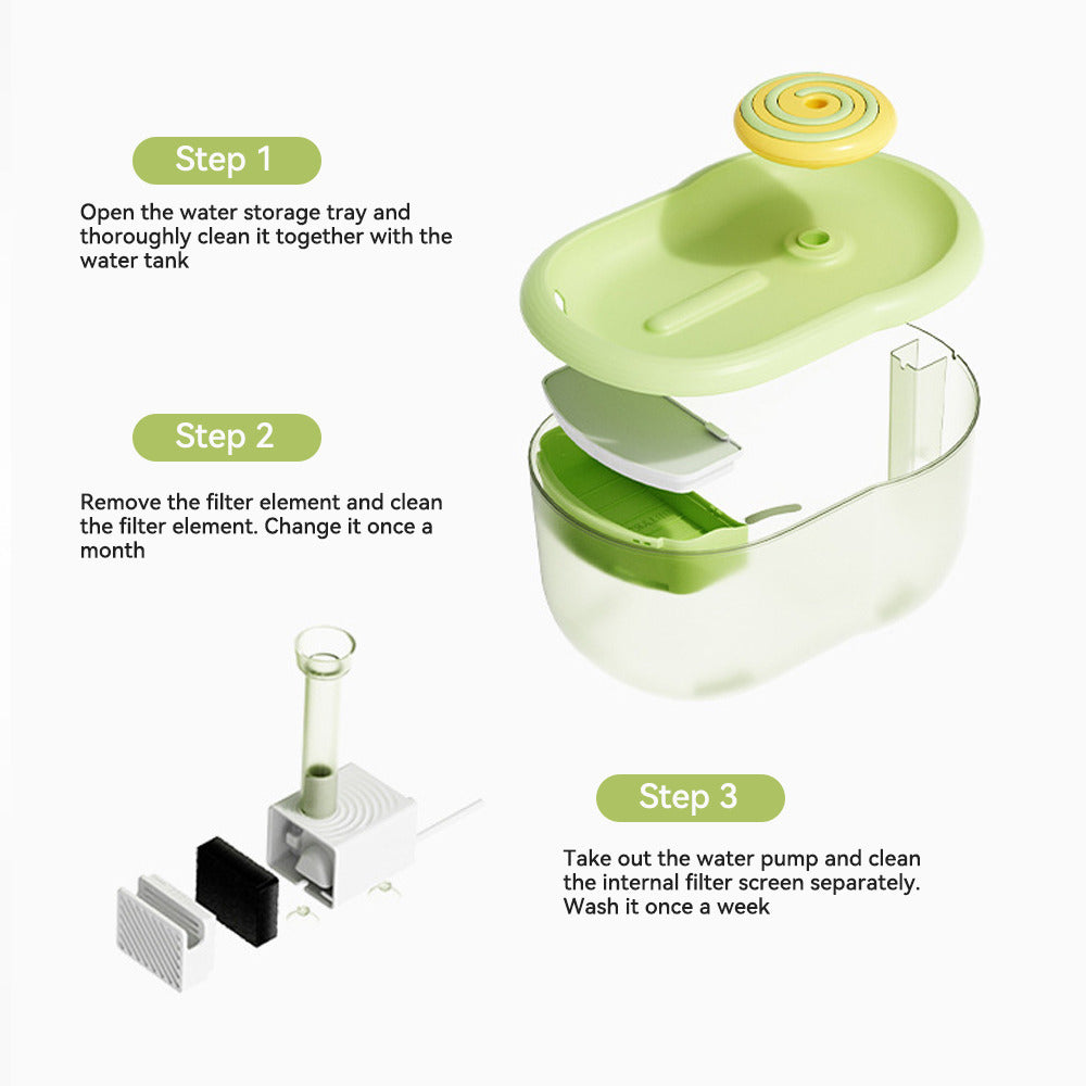 KFX-2251965 Automatic Cat Water Fountain 2.2L with Ultra-Quiet Operation and Filtration System