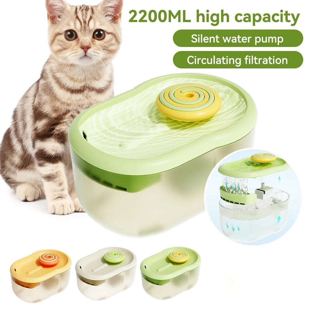 KFX-2251965 Automatic Cat Water Fountain 2.2L with Ultra-Quiet Operation and Filtration System