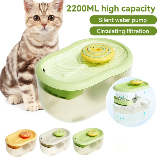 KFX-2251965 Automatic Cat Water Fountain 2.2L with Ultra-Quiet Operation and Filtration System
