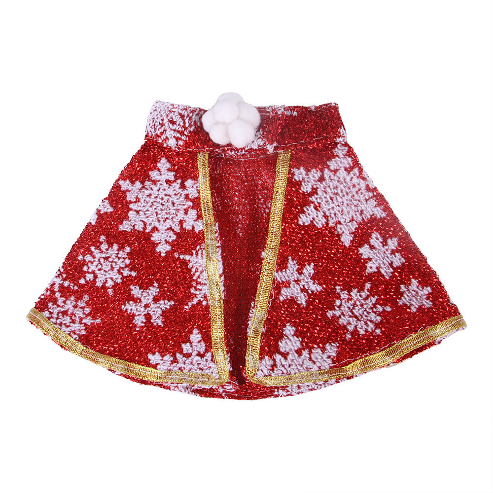 KFX-2252861 Festive Pet Cloak in Red and Green Stripes or Snowflakes for Christmas Celebrations