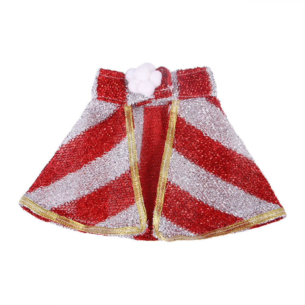 KFX-2252861 Festive Pet Cloak in Red and Green Stripes or Snowflakes for Christmas Celebrations